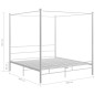 vidaXL Estructura de cama con dosel metal blanco 180x200 cm vidaXL Estructura de cama con dosel metal blanco 180x200 cm