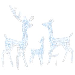 vidaXL Familia de renos de Navidad acrílico 300 LEDs blanco frío