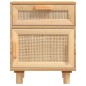 vidaXL Mesitas de noche 2 uds madera maciza pino marrón ratán natural