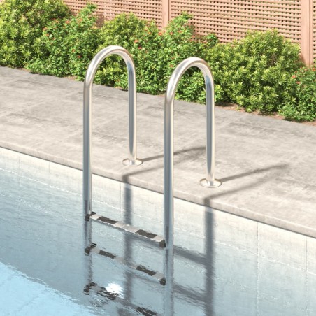 vidaXL Escalera para piscina acero inoxidable 304 54x38x158 cm
