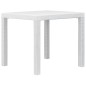 vidaXL Mesa de jardín de plástico aspecto ratán blanco 79x79x72 cm vidaXL Mesa de jardín de plástico aspecto ratán blanco 79x79x72 cm