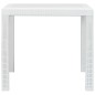 vidaXL Mesa de jardín de plástico aspecto ratán blanco 79x79x72 cm vidaXL Mesa de jardín de plástico aspecto ratán blanco 79x79x72 cm