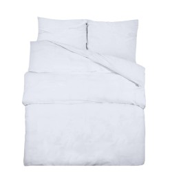 vidaXL Juego de funda nórdica algodón blanco 135x200 cm