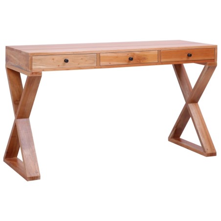 vidaXL Escritorio ordenador madera maciza caoba natural 115x47x77 cm 