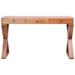 vidaXL Escritorio ordenador madera maciza caoba natural 115x47x77 cm 