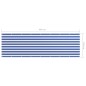 vidaXL Toldo para balcón tela oxford blanco y azul 120x400 cm vidaXL Toldo para balcón tela oxford blanco y azul 120x400 cm