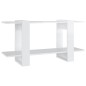vidaXL Estantería madera contrachapada blanco brillante 100x30x51 cm