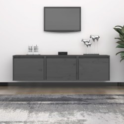vidaXL Muebles para TV 3 piezas madera maciza de pino gris
