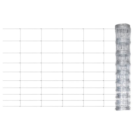 vidaXL Valla de jardín de acero galvanizado plateado 50x1,5 m