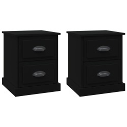 vidaXL Mesitas de noche 2 uds madera contrachapada negro 39x39x47,5 cm