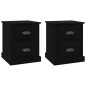 vidaXL Mesitas de noche 2 uds madera contrachapada negro 39x39x47,5 cm vidaXL Mesitas de noche 2 uds madera contrachapada negro 39x39x47,5 cm