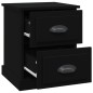 vidaXL Mesitas de noche 2 uds madera contrachapada negro 39x39x47,5 cm vidaXL Mesitas de noche 2 uds madera contrachapada negro 39x39x47,5 cm