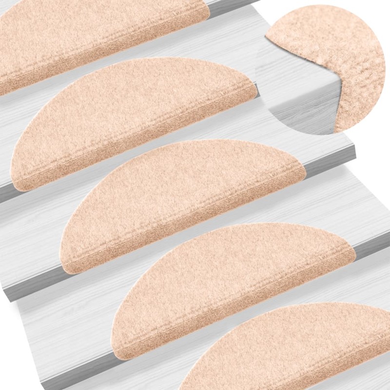 vidaXL Alfombrilla de escaleras 15 uds tela punzonada marrón 56x17x3cm vidaXL Alfombrilla de escaleras 15 uds tela punzonada marrón 56x17x3cm