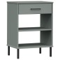 vidaXL Armario consola patas de metal madera maciza pino gris OSLO vidaXL Armario consola patas de metal madera maciza pino gris OSLO