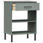 vidaXL Armario consola patas de metal madera maciza pino gris OSLO vidaXL Armario consola patas de metal madera maciza pino gris OSLO