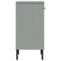 vidaXL Armario consola patas de metal madera maciza pino gris OSLO vidaXL Armario consola patas de metal madera maciza pino gris OSLO