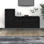 vidaXL Muebles para TV 2 piezas madera maciza de pino negro