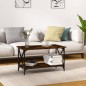 vidaXL Mesa de centro madera y hierro roble ahumado 80x45x45 cm vidaXL Mesa de centro madera y hierro roble ahumado 80x45x45 cm