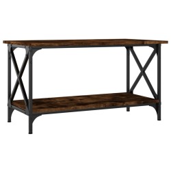 vidaXL Mesa de centro madera y hierro roble ahumado 80x45x45 cm