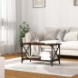 vidaXL Mesa de centro madera y hierro roble ahumado 80x45x45 cm vidaXL Mesa de centro madera y hierro roble ahumado 80x45x45 cm