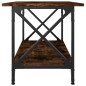 vidaXL Mesa de centro madera y hierro roble ahumado 80x45x45 cm vidaXL Mesa de centro madera y hierro roble ahumado 80x45x45 cm