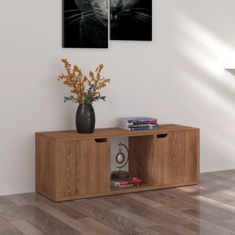 vidaXL Mueble TV madera de ingeniería marrón roble 88,5x27,5x30,5 cm vidaXL Mueble TV madera de ingeniería marrón roble 88,5x27,5x30,5 cm