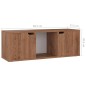 vidaXL Mueble TV madera de ingeniería marrón roble 88,5x27,5x30,5 cm vidaXL Mueble TV madera de ingeniería marrón roble 88,5x27,5x30,5 cm