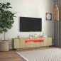vidaXL Mueble de TV con luces LED roble Sonoma 160x35x40 cm vidaXL Mueble de TV con luces LED roble Sonoma 160x35x40 cm