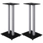 vidaXL Soportes altavoces 2 ud vidrio templado negro y plata 3 pilares vidaXL Soportes altavoces 2 ud vidrio templado negro y plata 3 pilares