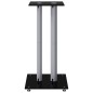 vidaXL Soportes altavoces 2 ud vidrio templado negro y plata 3 pilares vidaXL Soportes altavoces 2 ud vidrio templado negro y plata 3 pilares