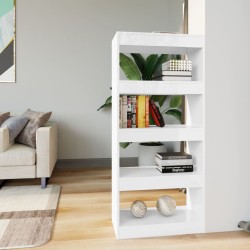 vidaXL Estantería madera contrachapada blanco brillante 60x30x135 cm