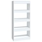 vidaXL Estantería madera contrachapada blanco brillante 60x30x135 cm vidaXL Estantería madera contrachapada blanco brillante 60x30x135 cm