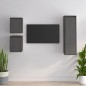 vidaXL Muebles para TV 3 piezas madera maciza de pino gris