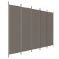 vidaXL Biombo divisor de 5 paneles de tela gris antracita 250x220 cm vidaXL Biombo divisor de 5 paneles de tela gris antracita 250x220 cm