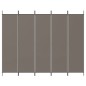 vidaXL Biombo divisor de 5 paneles de tela gris antracita 250x220 cm vidaXL Biombo divisor de 5 paneles de tela gris antracita 250x220 cm