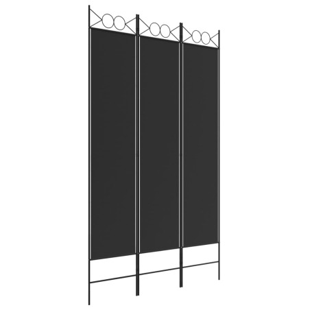 vidaXL Biombo divisor de 3 paneles de tela negro 120x200 cm