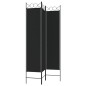 vidaXL Biombo divisor de 3 paneles de tela negro 120x200 cm