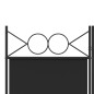 vidaXL Biombo divisor de 3 paneles de tela negro 120x200 cm