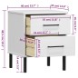 vidaXL Mesita de noche patas de metal madera maciza pino blanca OSLO vidaXL Mesita de noche patas de metal madera maciza pino blanca OSLO