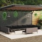 vidaXL Sofás de jardín 12 pzas cojines ratán sintético gris oscuro vidaXL Sofás de jardín 12 pzas cojines ratán sintético gris oscuro