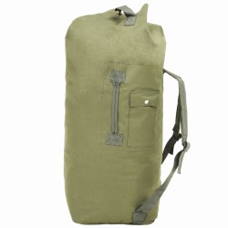 vidaXL Bolso de lona estilo militar 85 L verde oliva