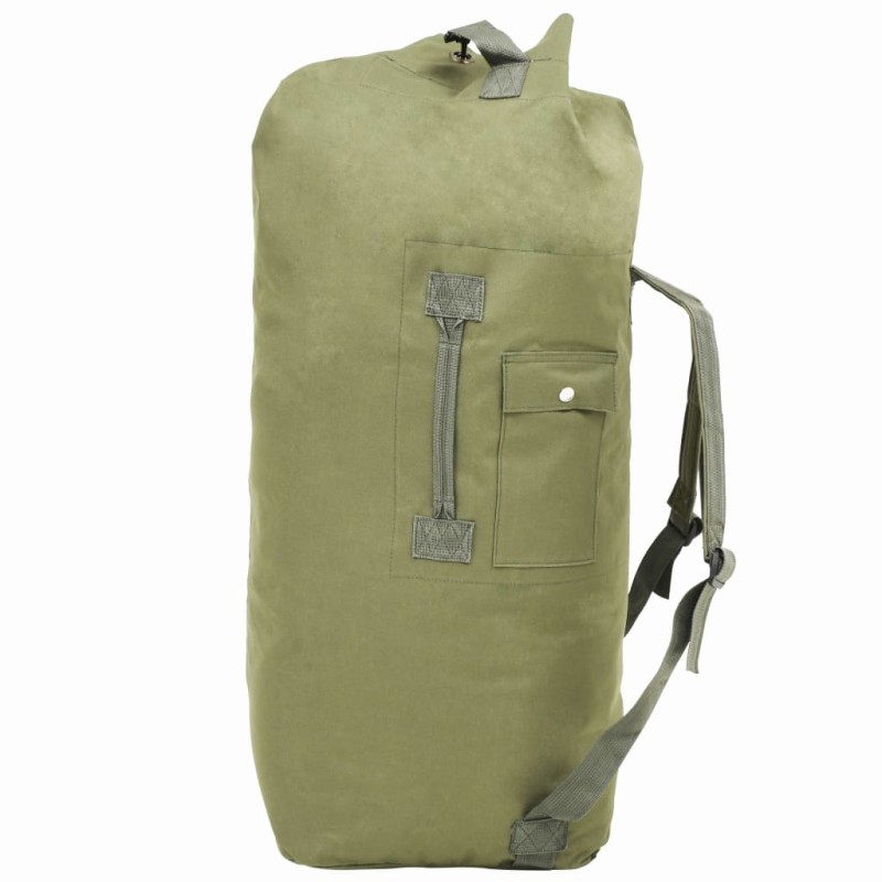 vidaXL Bolso de lona estilo militar 85 L verde oliva