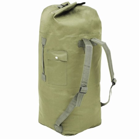 vidaXL Bolso de lona estilo militar 85 L verde oliva