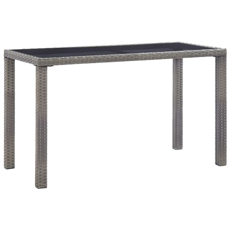 vidaXL Mesa de jardín de ratán sintético gris antracita 123x60x74 cm