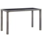 vidaXL Mesa de jardín de ratán sintético gris antracita 123x60x74 cm