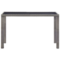 vidaXL Mesa de jardín de ratán sintético gris antracita 123x60x74 cm