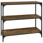 vidaXL Estantería contrachapada y acero roble ahumado 80x33x70,5 cm vidaXL Estantería contrachapada y acero roble ahumado 80x33x70,5 cm