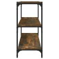 vidaXL Estantería contrachapada y acero roble ahumado 80x33x70,5 cm vidaXL Estantería contrachapada y acero roble ahumado 80x33x70,5 cm
