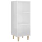 vidaXL Aparador de madera contrachapada blanco brillo 34,5x32,5x90 cm