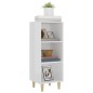 vidaXL Aparador de madera contrachapada blanco brillo 34,5x32,5x90 cm